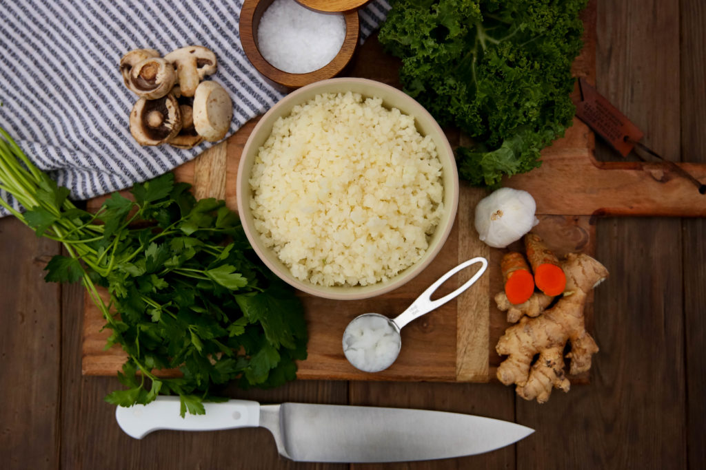 healthy mushroom risotto ingredients