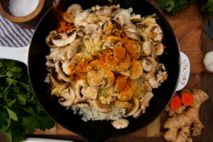 ingredients for healthy mushroom risotto