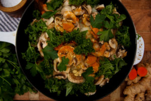 wild mushroom risotto prepared