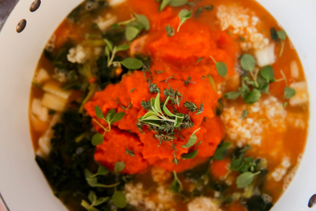 simmering paleo pumpkin soup