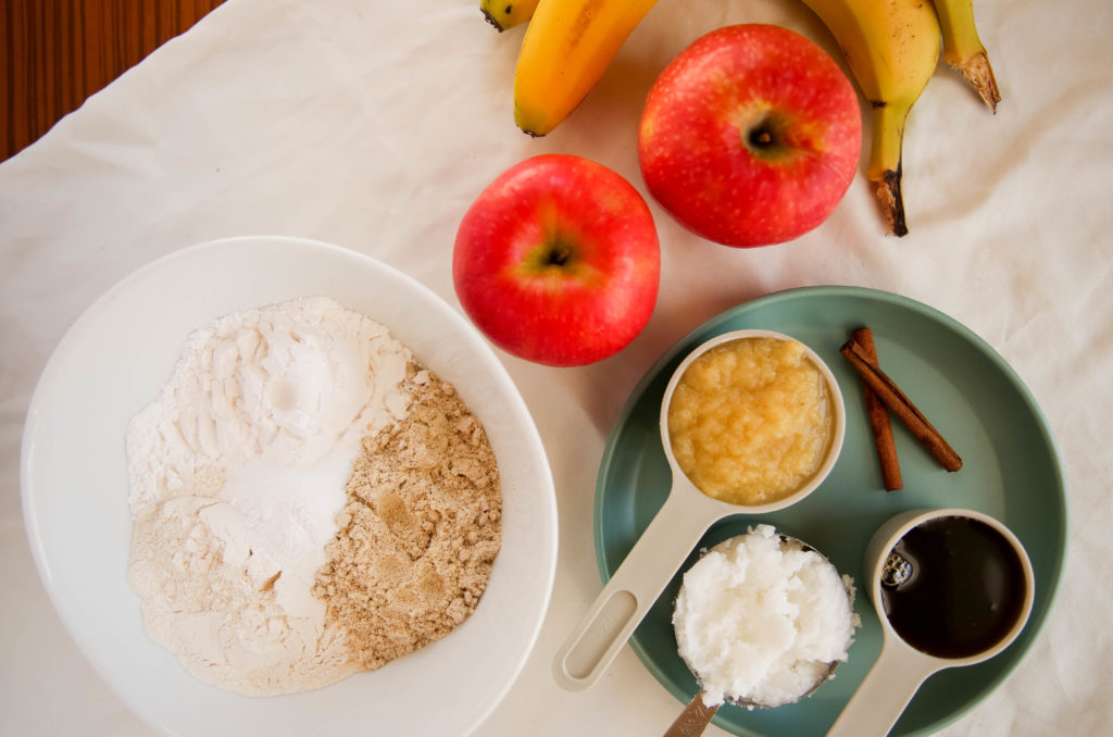 ingredients for apple crumble muffins