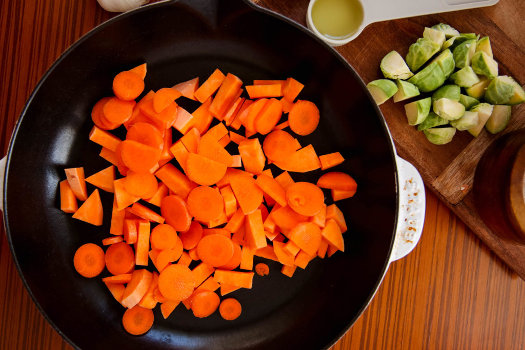 sweet potatoes and carrots for breakfast hash