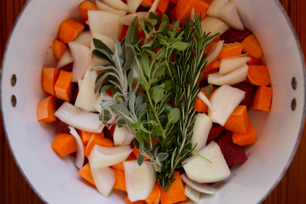 sauteeing lamb stew